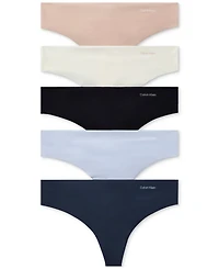 Calvin Klein Invisible 5-Pack Thong Underwear QD3556