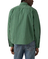 Levi's Men's Morro Relaxed Fit Cropped Long Sleeve Striped Button-Front Shirt