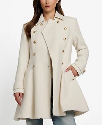 Guess Women's Double-Breasted Skirted Coat