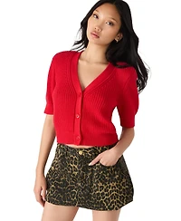 Steve Madden Women's Janae Short Sleeve Cardigan Sweater