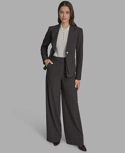 Bcbg Women's Plaid Double-Hem Blazer