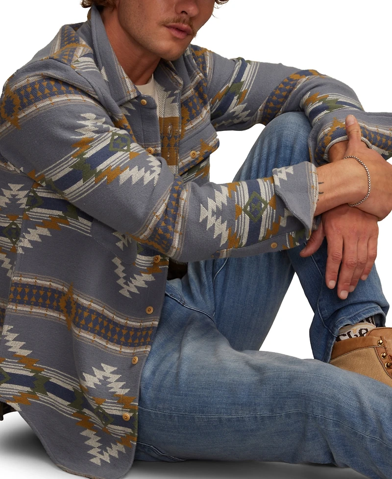 Lucky Brand Men's Long Sleeve Southwestern Pattern Humbolt Button-Front Shirt
