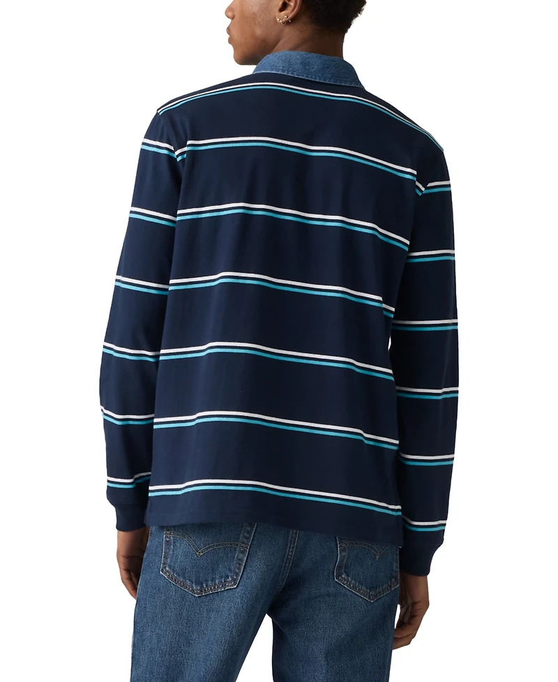 Levi's Men's Relaxed-Fit Long Sleeve Striped Rugby Shirt