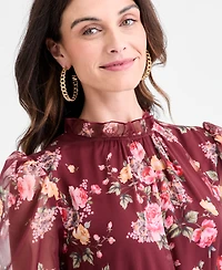 Seni & Cade Juniors' Floral Ruffle-Tiered Tie-Waist Midi Dress