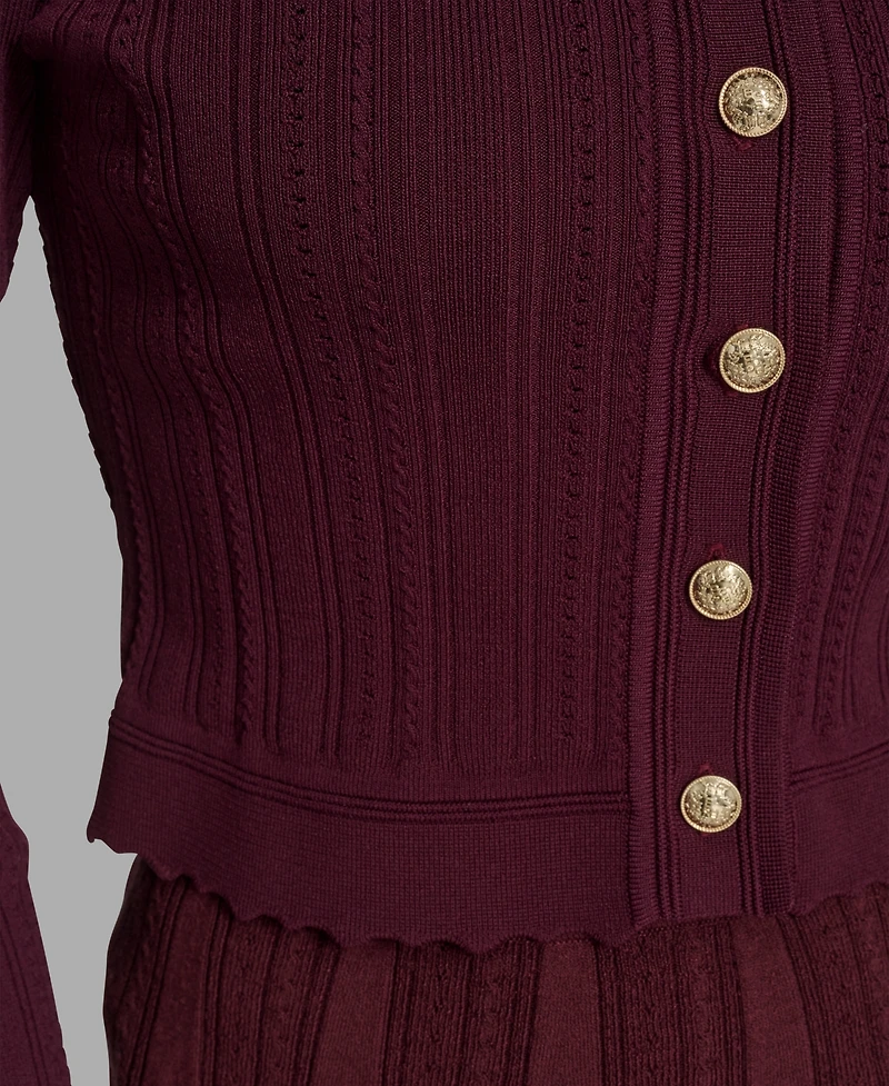 Bcbg Women's Textured-Knit Cropped Cardigan