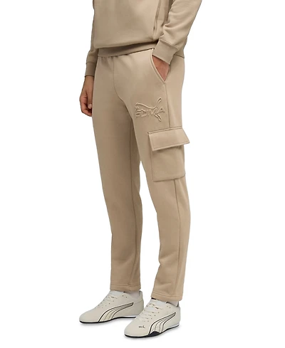 Puma Men's Ess Regular-Fit Logo Embossed Fleece Cargo Pants
