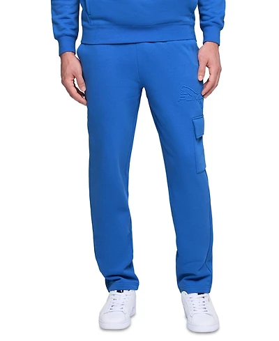Puma Men's Ess Regular-Fit Logo Embossed Fleece Cargo Pants
