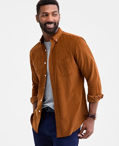 Club Room Men's Regular-Fit Stretch Corduroy Shirt, Created for Macy's