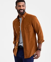Club Room Men's Regular-Fit Stretch Corduroy Shirt, Created for Macy's