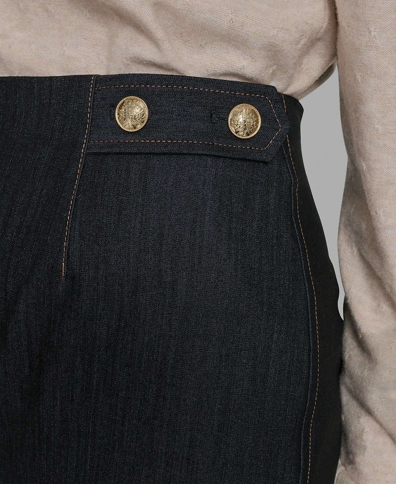 Bcbg Women's Denim Waist-Tab Mini Skirt