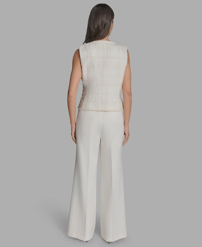 Bcbg Women's Textured Crewneck Button-Front Vest