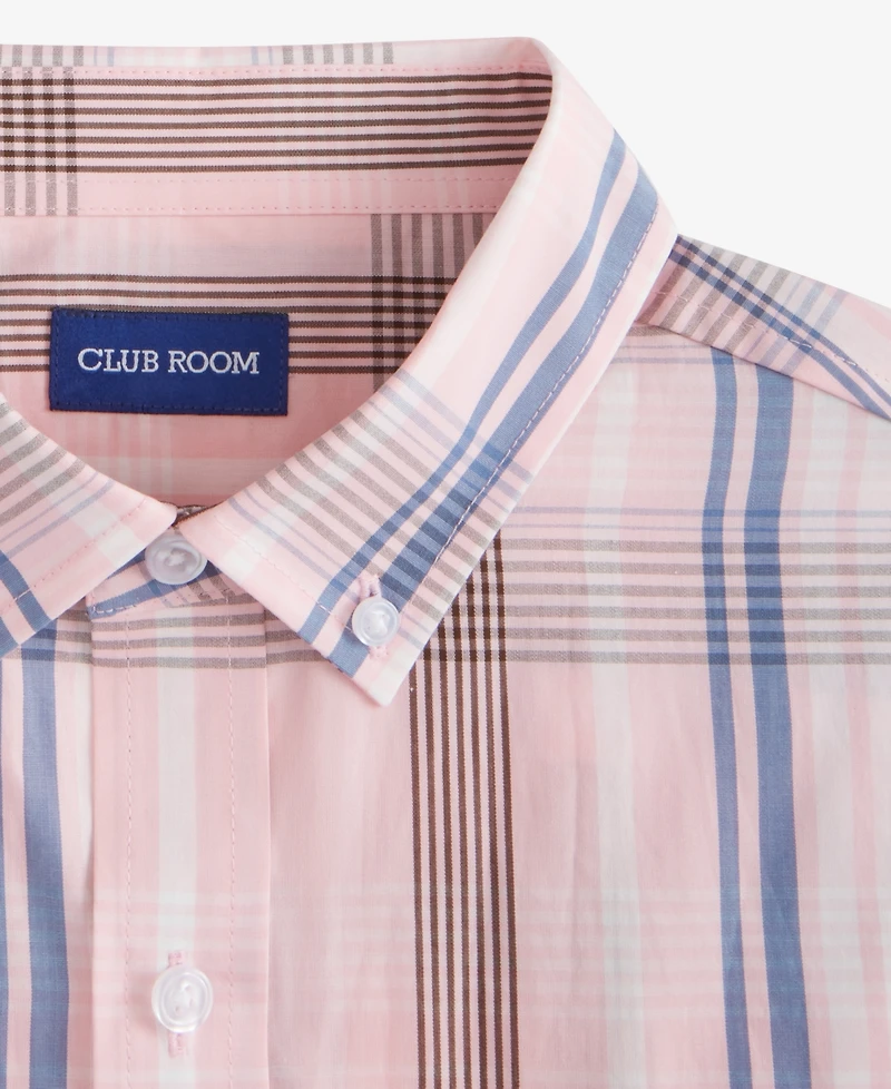 Club Room Men's Dublin Plaid Button-Down Poplin Shirt, Macy's Exclusive