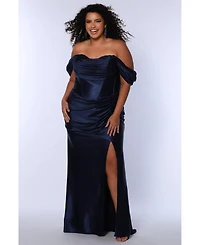 Sydney's Closet Women's Off the Shoulder Fitted Evening Gown