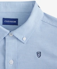 Club Room Men's Regular-Fit Stretch Heritage Crest-Embroidered Button-Down Oxford Shirt, Macy's Exclusive