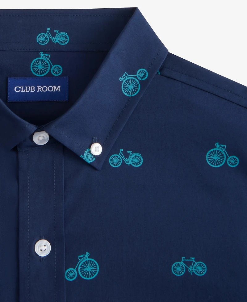 Club Room Long Sleeve Bicycle Print Button-Down Shirt, Macy's Exclusive