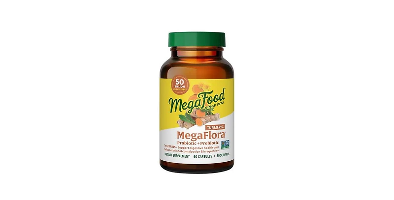 MegaFood MegaFlora Probiotic with Turmeric, 60 Caps