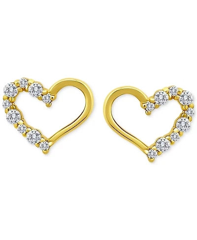 Giani Bernini Cubic Zirconia Open Heart Stud Earrings 18k Rose Gold-Plated Sterling Silver, Macy's Exclusive (Also available Yellow Gold and Ste