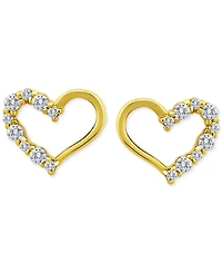 Giani Bernini Cubic Zirconia Open Heart Stud Earrings 18k Rose Gold-Plated Sterling Silver, Macy's Exclusive (Also available Yellow Gold and Ste
