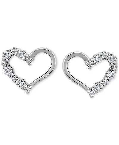 Giani Bernini Cubic Zirconia Open Heart Stud Earrings in 18k Rose Gold-Plated Sterling Silver, Macy's Exclusive (Also available in Yellow Gold and Ste