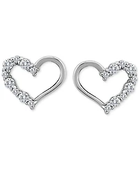 Giani Bernini Cubic Zirconia Open Heart Stud Earrings in 18k Rose Gold-Plated Sterling Silver, Macy's Exclusive (Also available in Yellow Gold and Ste