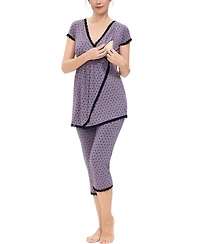 kimi + kai Maternity Luna Nursing 2-Piece Pajama Set