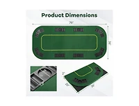 Akiudex 79 x 36 Inch 8-Player Foldable Poker Table Top with Carry Bag and Cup Holders