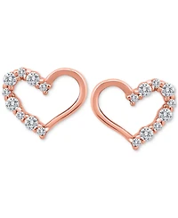Giani Bernini Cubic Zirconia Open Heart Stud Earrings 18k Rose Gold-Plated Sterling Silver, Macy's Exclusive (Also available Yellow Gold and Ste