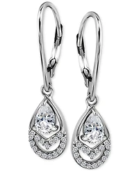 Giani Bernini Cubic Zirconia Pear & Round Leverback Drop Earrings, Macy's Exclusive