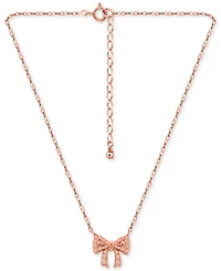 Giani Bernini Cubic Zirconia Bow Pendant Necklace, 16" + 2" Extender, Macy's Exclusive