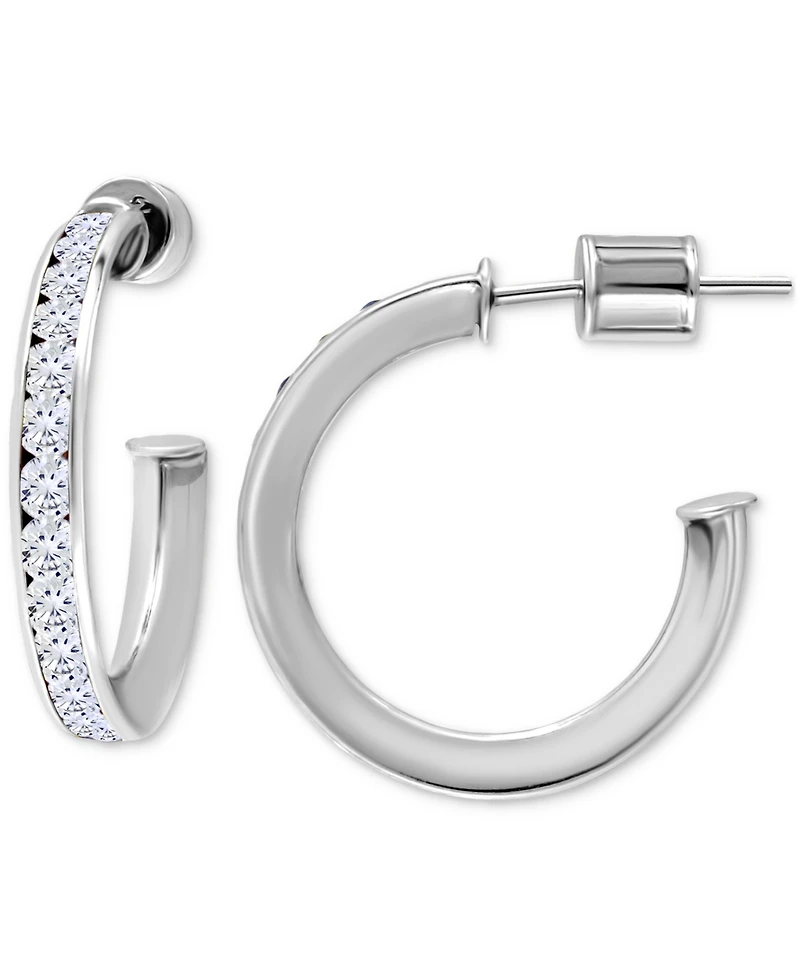 Giani Bernini Cubic Zirconia Channel Set Small Hoop Earrings, 0.75", Macy's Exclusive