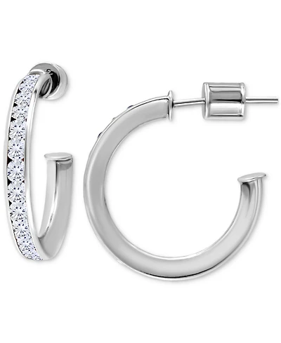 Giani Bernini Cubic Zirconia Channel Set Small Hoop Earrings, 0.75", Macy's Exclusive