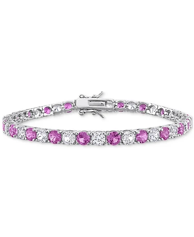 Lab Created Gemstone Flex Bracelet in Sterling Silver