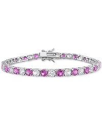 Lab Created Gemstone Flex Bracelet in Sterling Silver