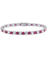 Lab Created Gemstone Flex Bracelet in Sterling Silver