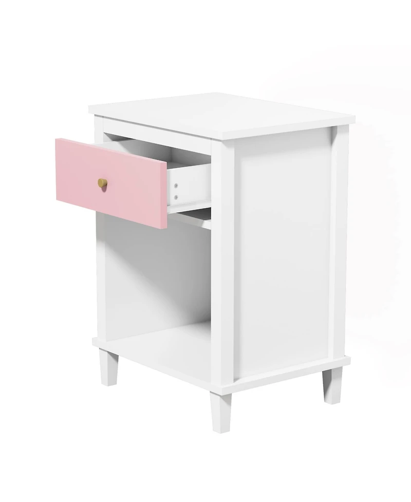 Cesicia 26.77''H Wooden Nightstand with One Drawer One Shelf for Kids