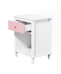 Cesicia 26.77''H Wooden Nightstand with One Drawer One Shelf for Kids