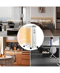 1500W Portable Oil-Filled Radiator Heater with 3 Heat Settings and Quiet Operation