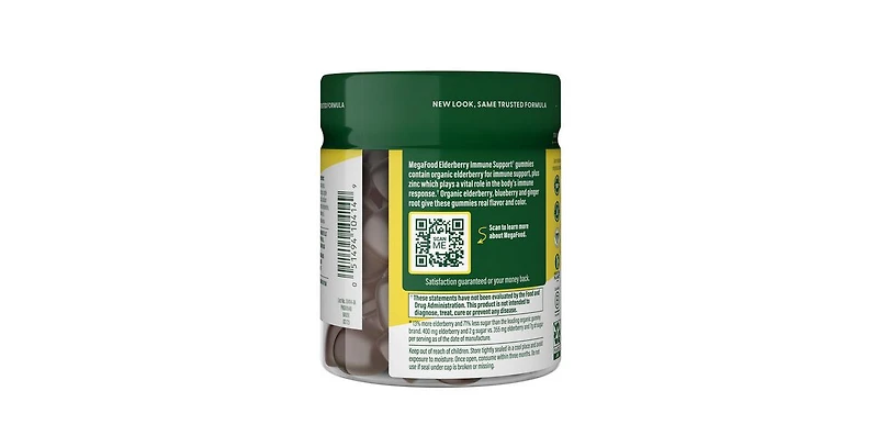 MegaFood Elderberry Immune Support, Berry, 54 Gummies