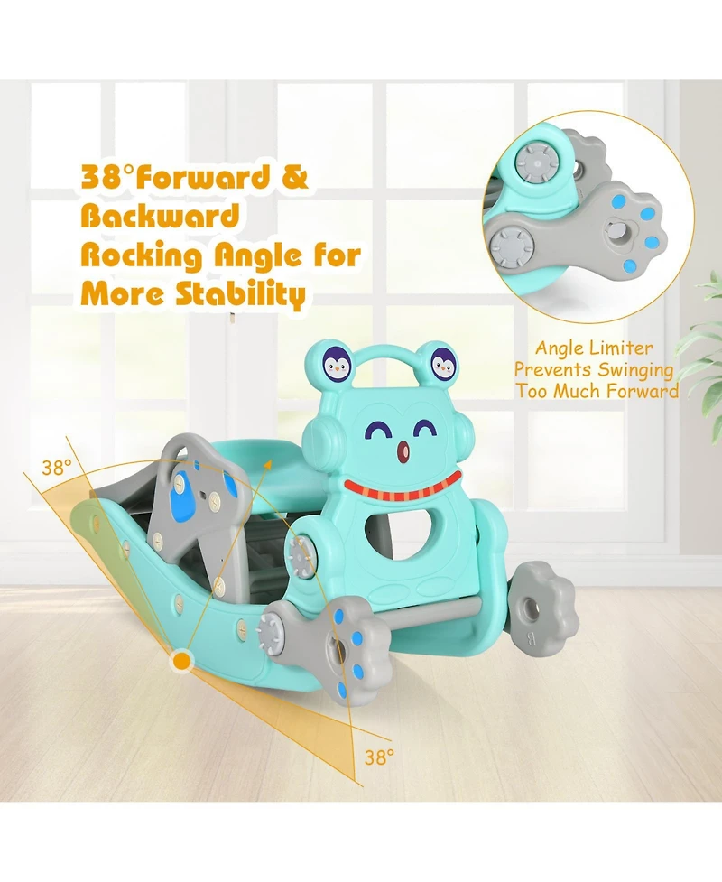 Akiudex 4-in-1 Rocking Horse and Slide Set for Kids