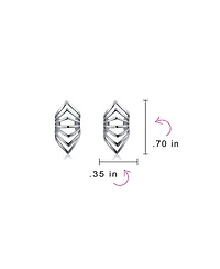 Bling Jewelry Set of 2 Geometric Chevron Cartilage Ear Cuffs Clip Wrap Helix Earrings Gold Plated .925 Sterling Silver