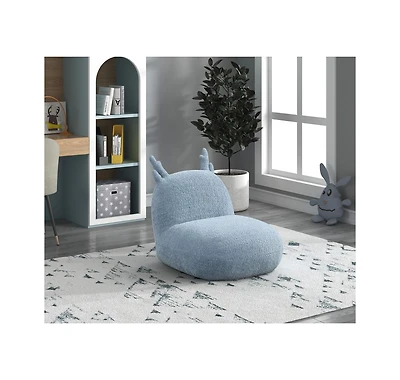 Homlux 21.5"W Blue Chenille Deer-Shaped Kids Chair