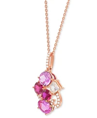 Multi-Gemstone 4-1/2 ct. t.w. Statement Pendant 14K Gold-Plated Sterling Silver