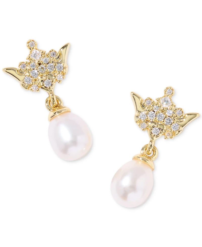 Kendra Scott Disney Princess 14K Gold Over Brass White Mix Crown Drop Earrings