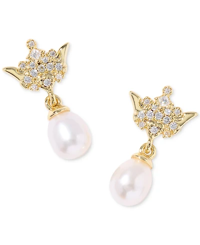 Kendra Scott Disney Princess 14K Gold Over Brass White Mix Crown Drop Earrings