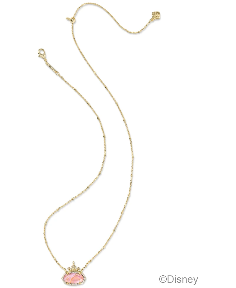 Kendra Scott Disney Elisa Princess Light Pink Iridescent Abalone Pendant Necklace 14K Gold Over Brass