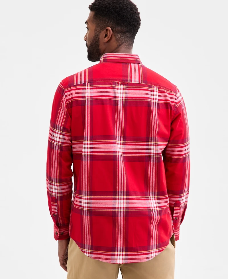 Club Room Men's Plaid Brushed Cotton Button-Down Shirt, Macy's Exclusive