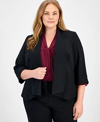 Kasper Plus Open-Front Soft Blazer