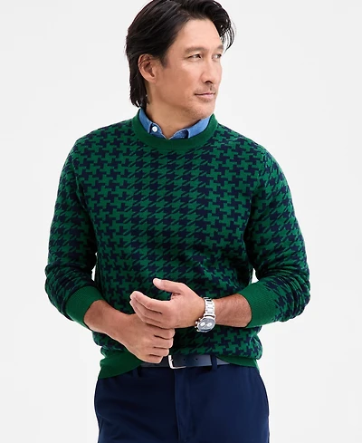 Club Room Men's Houndstooth Crewneck Sweater, Macy's Exclusive