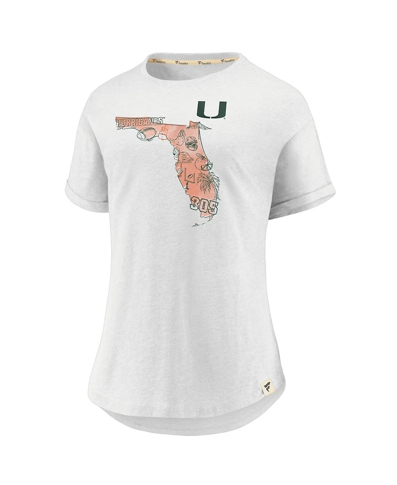 Fanatics Women's White Miami Hurricanes True Classics Home State T-Shirt