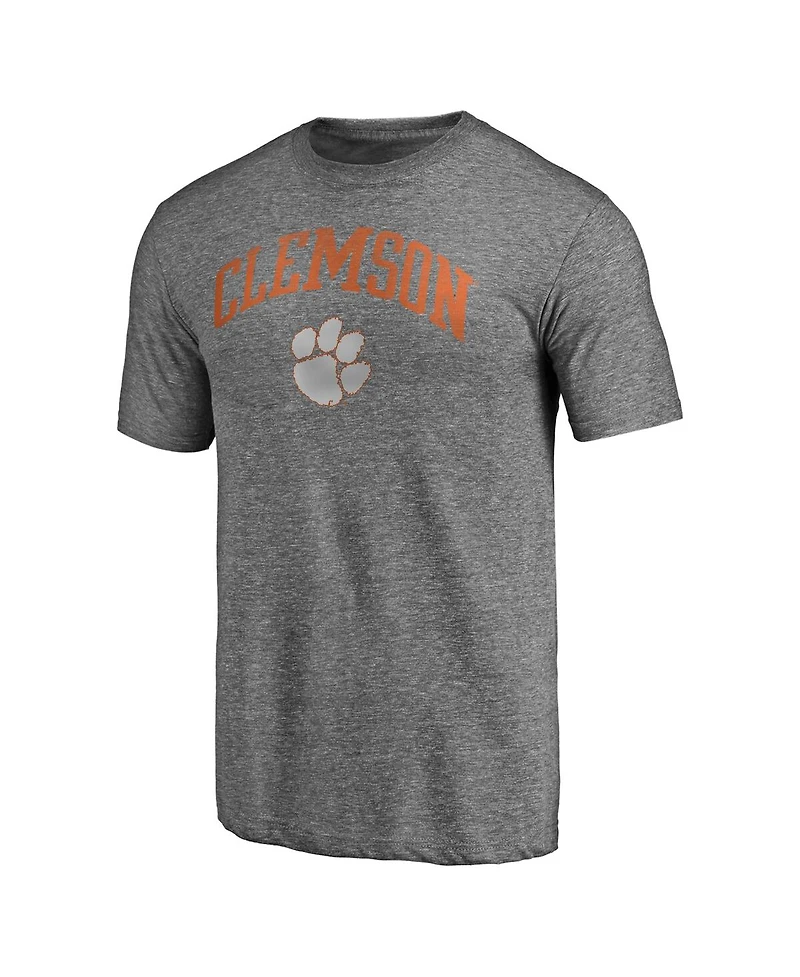 Fanatics Mto Label Men's Heather Gray Clemson Tigers Arched City Tri-Blend T-Shirt